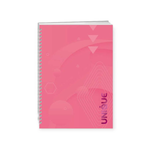 Picture of A5 UNIQUE LINED SPIRAL HARD COVER NOTEBOOK 200PGS CORAL